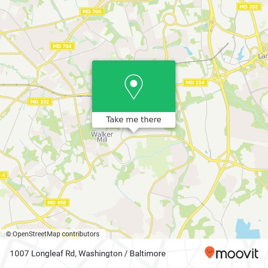 Mapa de 1007 Longleaf Rd, Capitol Heights, MD 20743
