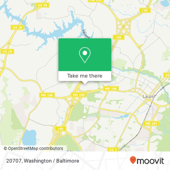 Mapa de 20707, Laurel, MD 20707, USA