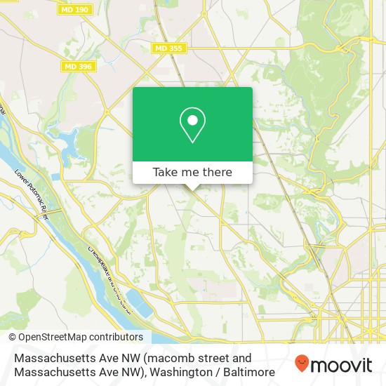 Massachusetts Ave NW (macomb street and Massachusetts Ave NW), Washington, DC 20016 map