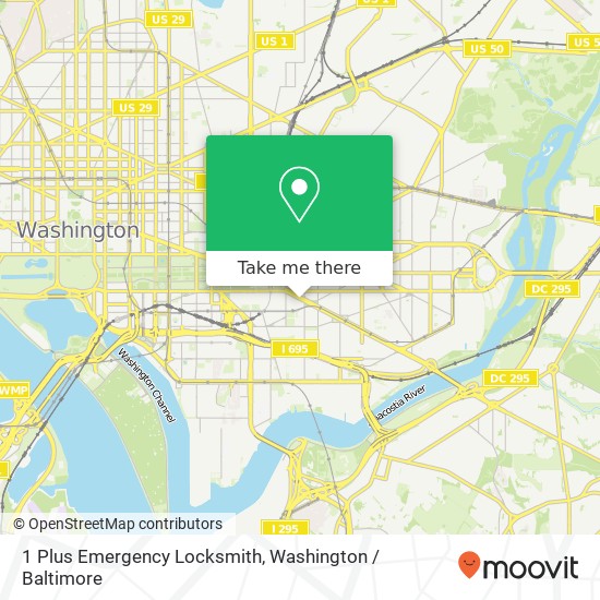 Mapa de 1 Plus Emergency Locksmith, 325 Pennsylvania Ave SE