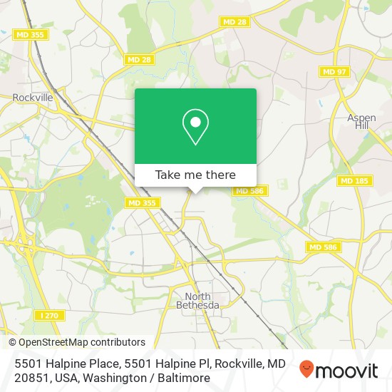 5501 Halpine Place, 5501 Halpine Pl, Rockville, MD 20851, USA map