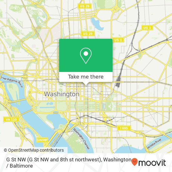 Mapa de G St NW (G St NW and 8th st northwest), Washington, DC 20001
