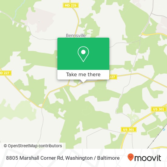 Mapa de 8805 Marshall Corner Rd, Pomfret, MD 20675