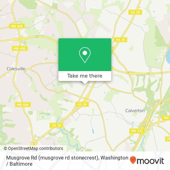 Musgrove Rd (musgrove rd stonecrest), Silver Spring, MD 20904 map