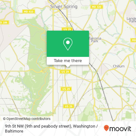 Mapa de 9th St NW (9th and peabody street), Washington, DC 20011