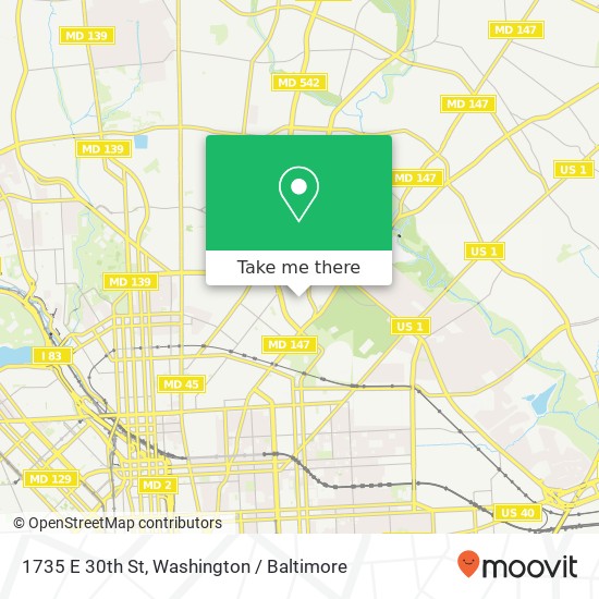 Mapa de 1735 E 30th St, Baltimore, MD 21218