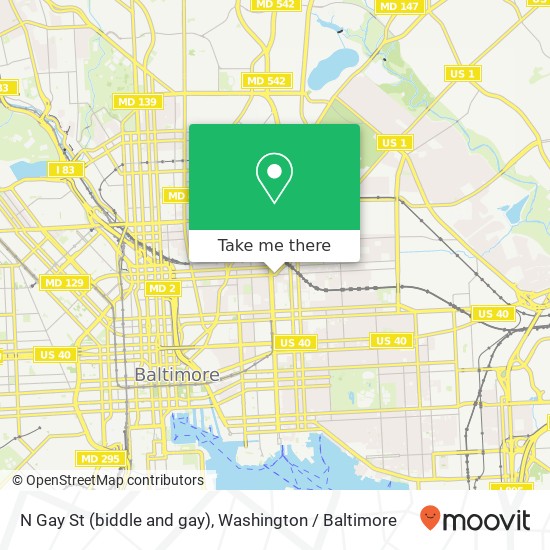 Mapa de N Gay St (biddle and gay), Baltimore, MD 21213