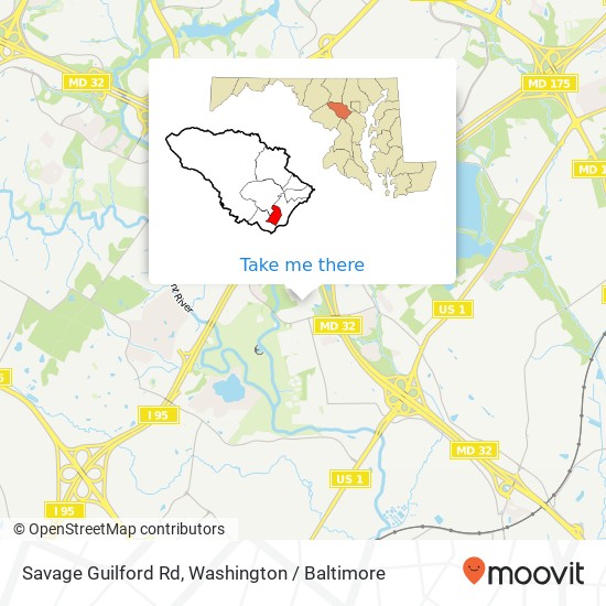 Mapa de Savage Guilford Rd, Jessup, MD 20794