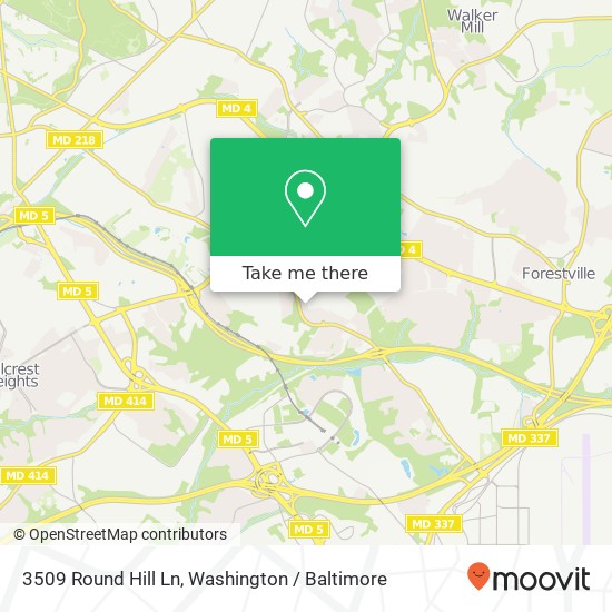 Mapa de 3509 Round Hill Ln, District Heights, MD 20747