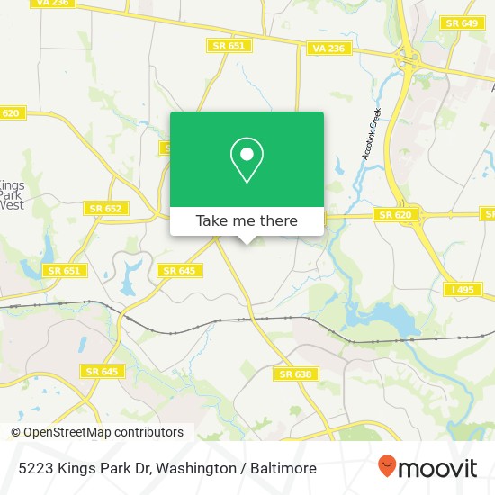 Mapa de 5223 Kings Park Dr, Springfield, VA 22151