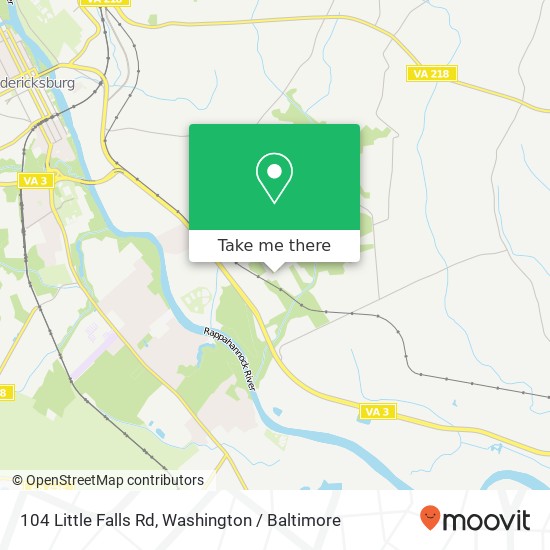 Mapa de 104 Little Falls Rd, Fredericksburg, VA 22405