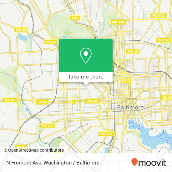 Mapa de N Fremont Ave, Baltimore (BALTIMORE), MD 21217