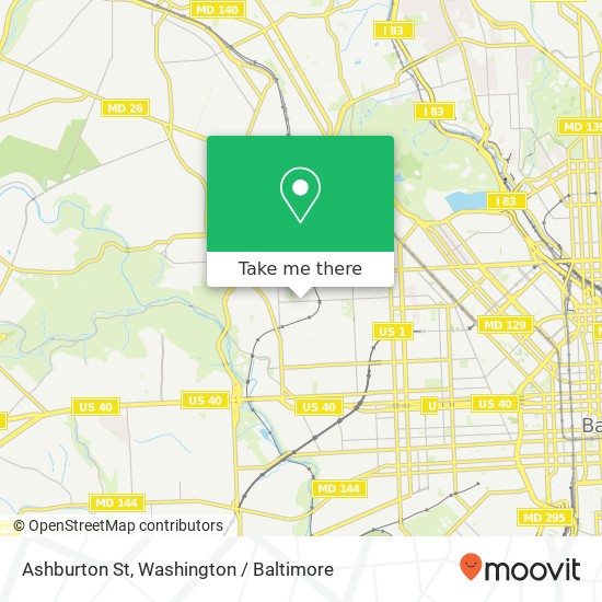 Mapa de Ashburton St, Baltimore, MD 21216