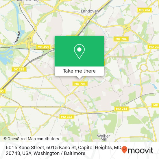 Mapa de 6015 Kano Street, 6015 Kano St, Capitol Heights, MD 20743, USA