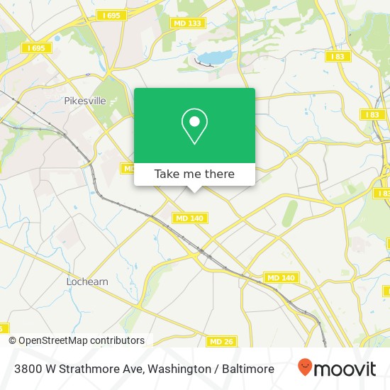 Mapa de 3800 W Strathmore Ave, Baltimore, MD 21215