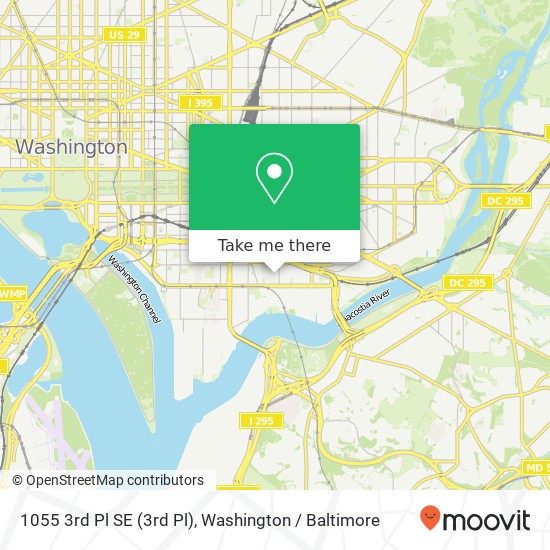 Mapa de 1055 3rd Pl SE (3rd Pl), Washington, DC 20003