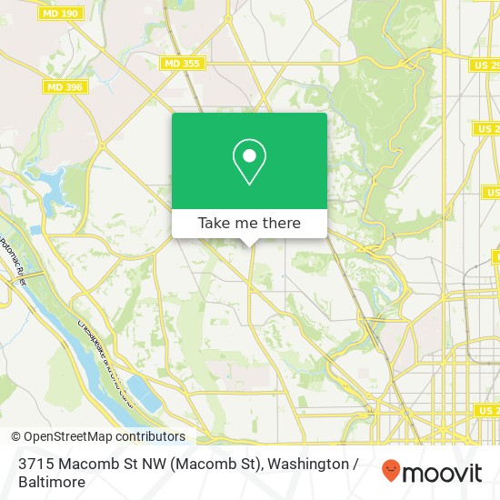 Mapa de 3715 Macomb St NW (Macomb St), Washington, DC 20016