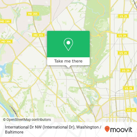 Mapa de International Dr NW (International Dr), Washington, DC 20008