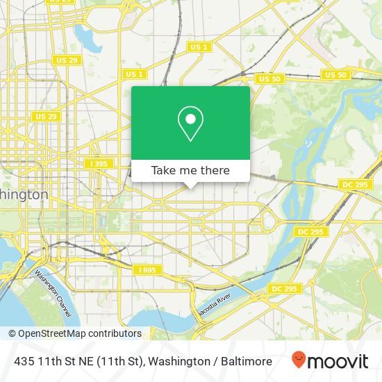 Mapa de 435 11th St NE (11th St), Washington, DC 20002