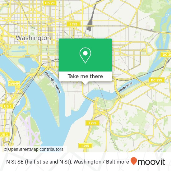 Mapa de N St SE (half st se and N St), Washington, DC 20003