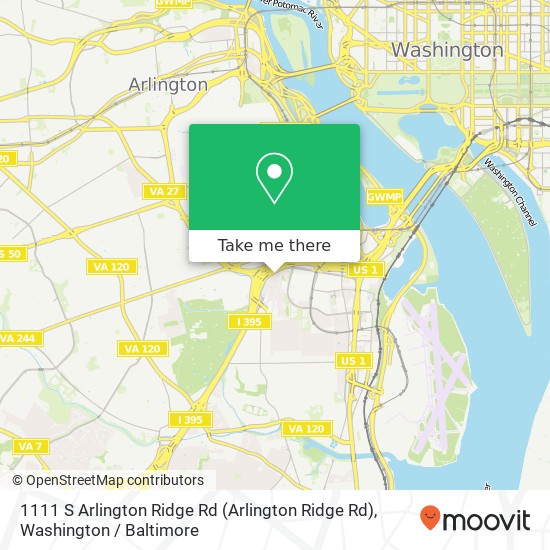 Mapa de 1111 S Arlington Ridge Rd (Arlington Ridge Rd), Arlington, VA 22202