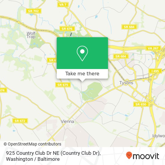 925 Country Club Dr NE (Country Club Dr), Vienna, VA 22180 map