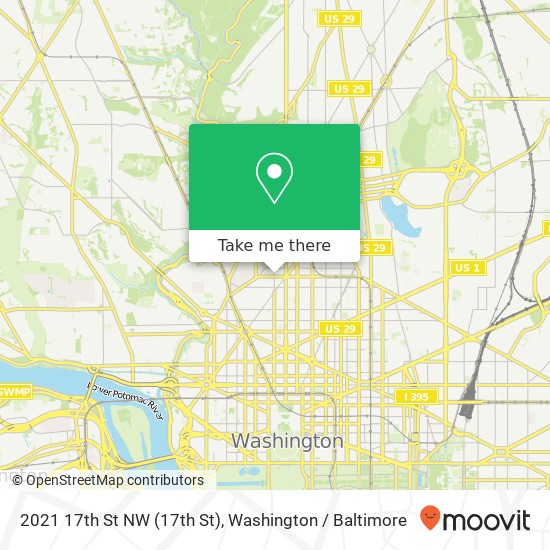 Mapa de 2021 17th St NW (17th St), Washington, DC 20009