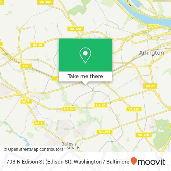 Mapa de 703 N Edison St (Edison St), Arlington, VA 22203