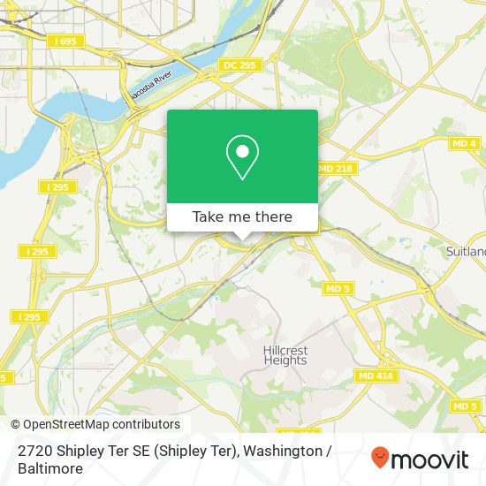Mapa de 2720 Shipley Ter SE (Shipley Ter), Washington, DC 20020