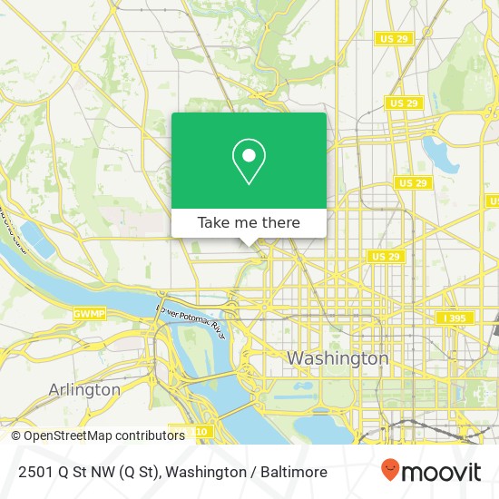 Mapa de 2501 Q St NW (Q St), Washington (Washington DC), DC 20007