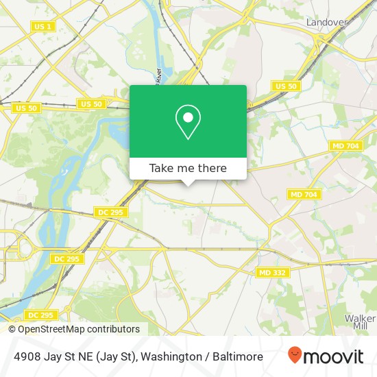Mapa de 4908 Jay St NE (Jay St), Washington, DC 20019