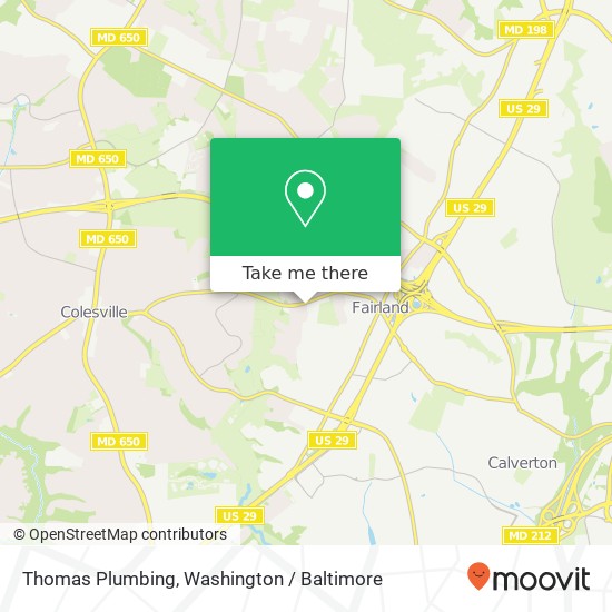 Thomas Plumbing, 2025 Fairland Rd map