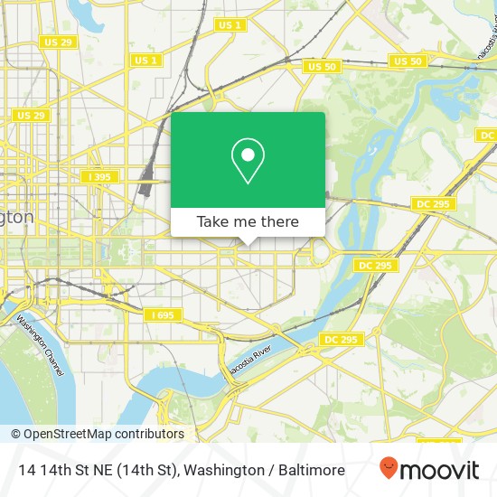 Mapa de 14 14th St NE (14th St), Washington, DC 20002