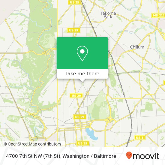 Mapa de 4700 7th St NW (7th St), Washington, DC 20011