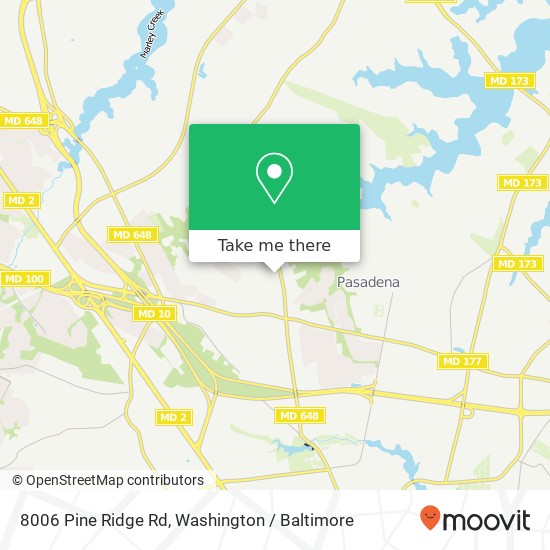 Mapa de 8006 Pine Ridge Rd, Pasadena, MD 21122