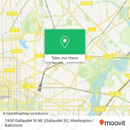 Mapa de 1800 Gallaudet St NE (Gallaudet St), Washington, DC 20002