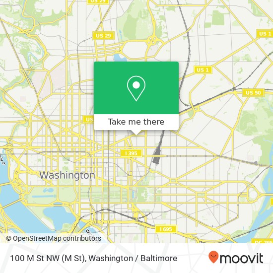 Mapa de 100 M St NW (M St), Washington, DC 20001