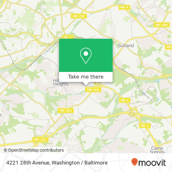 Mapa de 4221 28th Avenue, 4221 28th Ave, Marlow Heights, MD 20748, USA