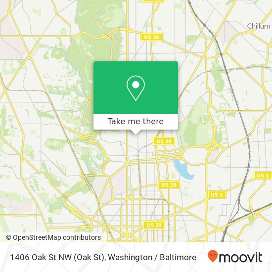 1406 Oak St NW (Oak St), Washington, DC 20010 map
