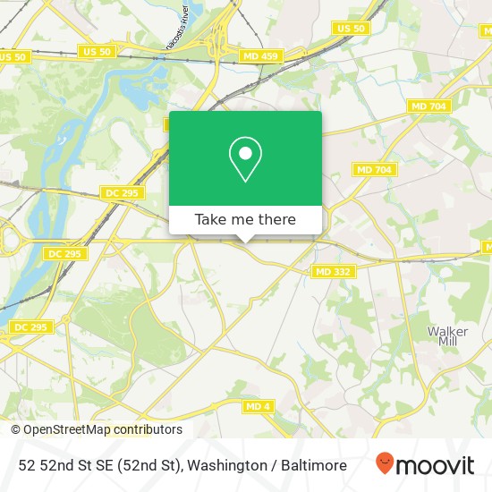 Mapa de 52 52nd St SE (52nd St), Washington, DC 20019