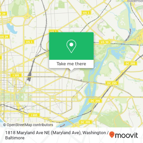 Mapa de 1818 Maryland Ave NE (Maryland Ave), Washington, DC 20002