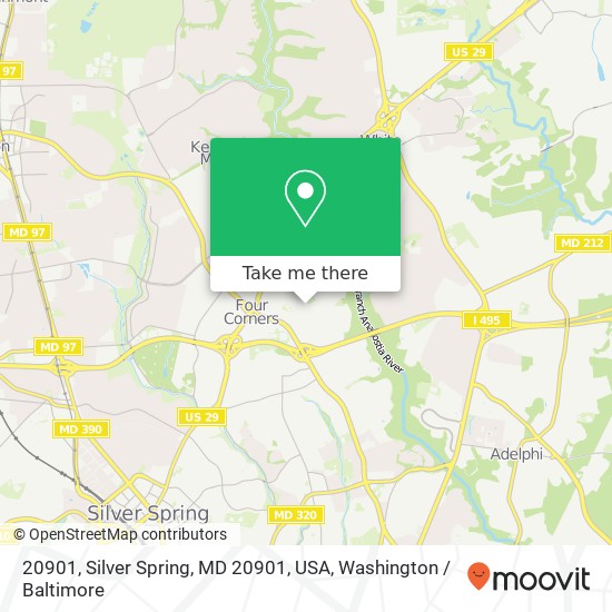 Mapa de 20901, Silver Spring, MD 20901, USA