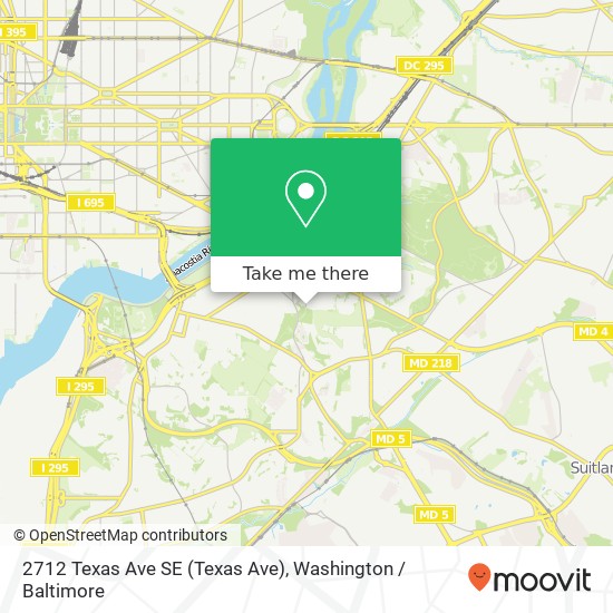 Mapa de 2712 Texas Ave SE (Texas Ave), Washington, DC 20020
