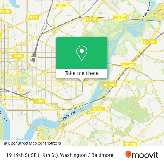 Mapa de 19 19th St SE (19th St), Washington, DC 20003