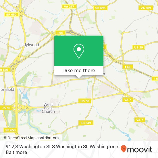 Mapa de 912,S Washington St S Washington St, Falls Church, VA 22046
