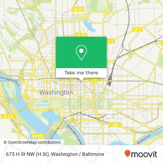 Mapa de 675 H St NW (H St), Washington, DC 20001