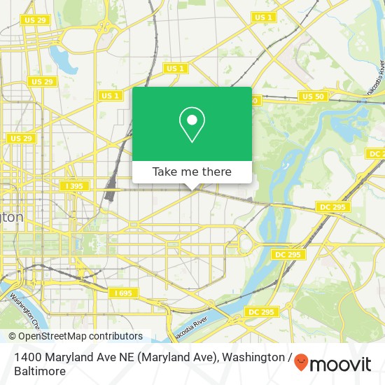 Mapa de 1400 Maryland Ave NE (Maryland Ave), Washington, DC 20002