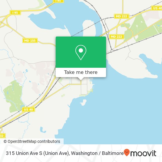 Mapa de 315 Union Ave S (Union Ave), Havre de Grace, MD 21078