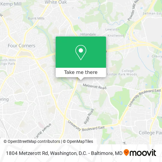 1804 Metzerott Rd map