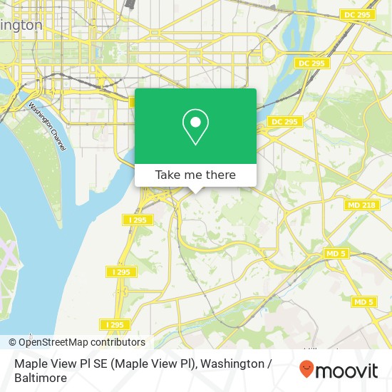 Mapa de Maple View Pl SE (Maple View Pl), Washington, DC 20020